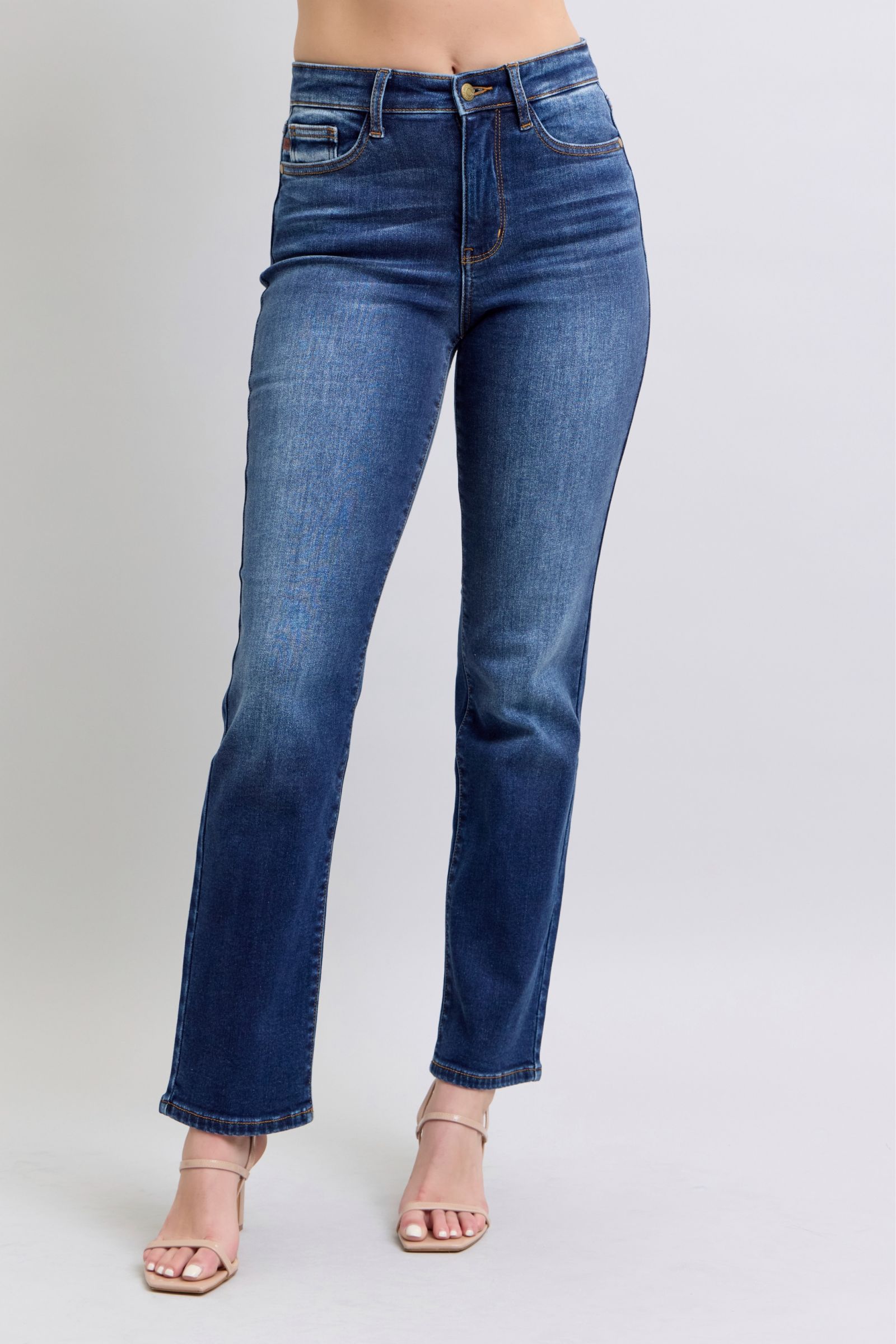 Judy Blue Full Size Washed Straight Leg Jeans with Pockets - Eye Candy Sensation Apparel & Accessories