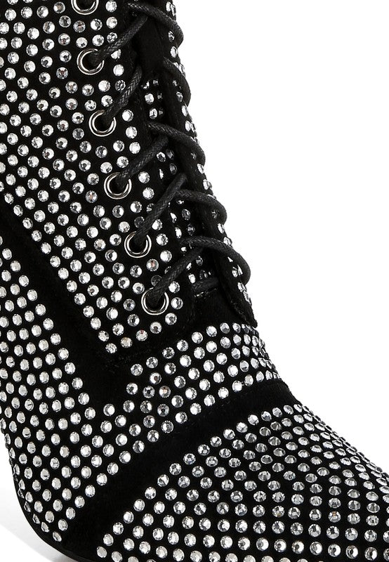 Bitetto Rhinestones Embellished Calf Boots - Eye Candy Sensation Apparel & Accessories