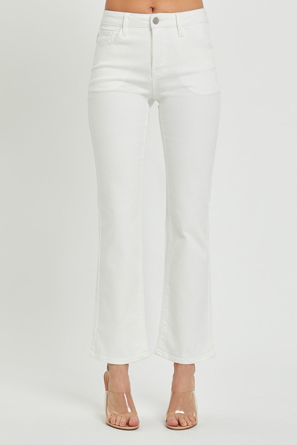 RISEN Full Size Mid Rise Jeans with Pockets Trendsi