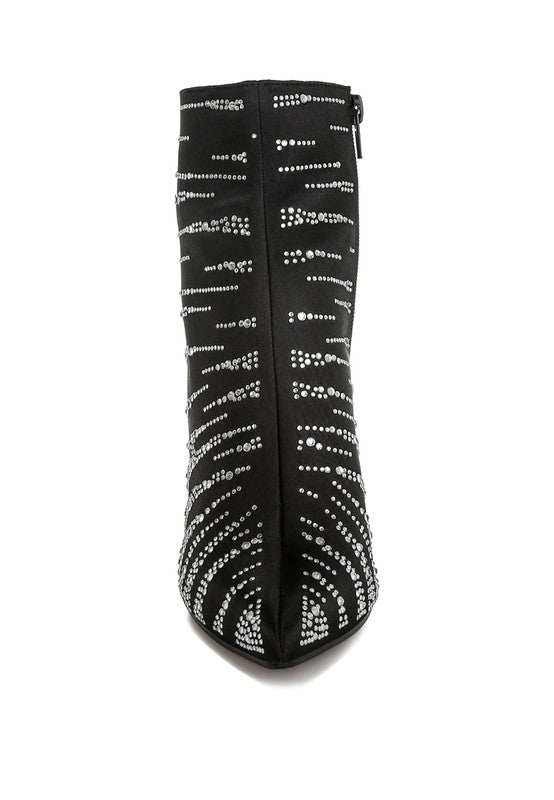 Toget Satin Rhinestone Ankle Party Boots - Eye Candy Sensation Apparel & Accessories -product type