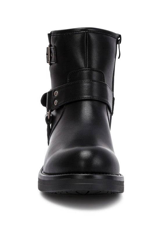 Allux Faux Leather Pin Buckle Boots Rag Company