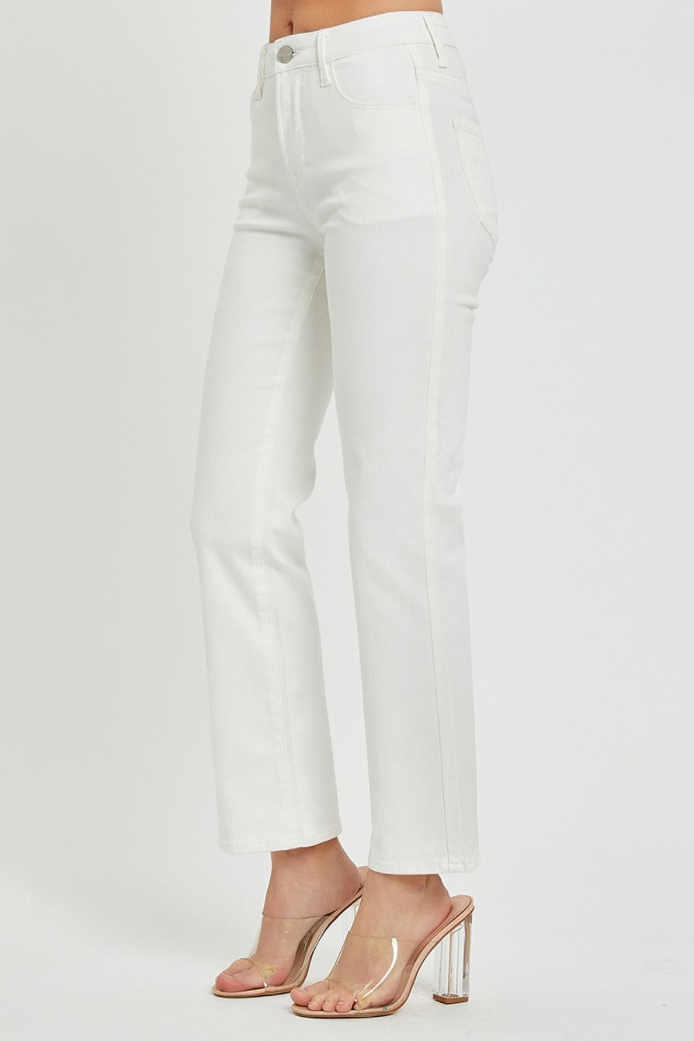 RISEN Full Size Mid Rise Jeans with Pockets Trendsi