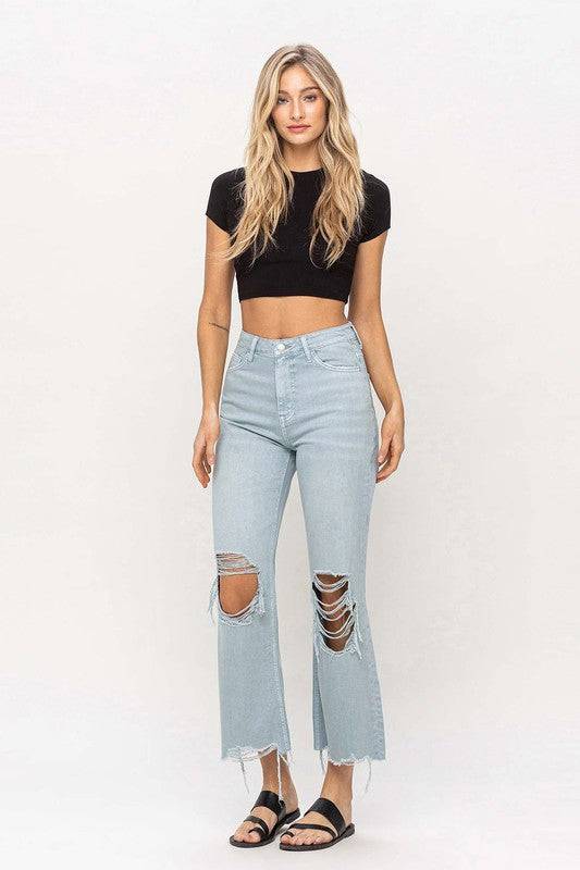 90"s Vintage Crop Flare Jeans VERVET by Flying Monkey