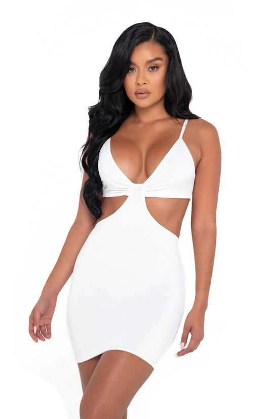 6043 - Cutout Sculpted Mini Dress Eye Candy Sensation