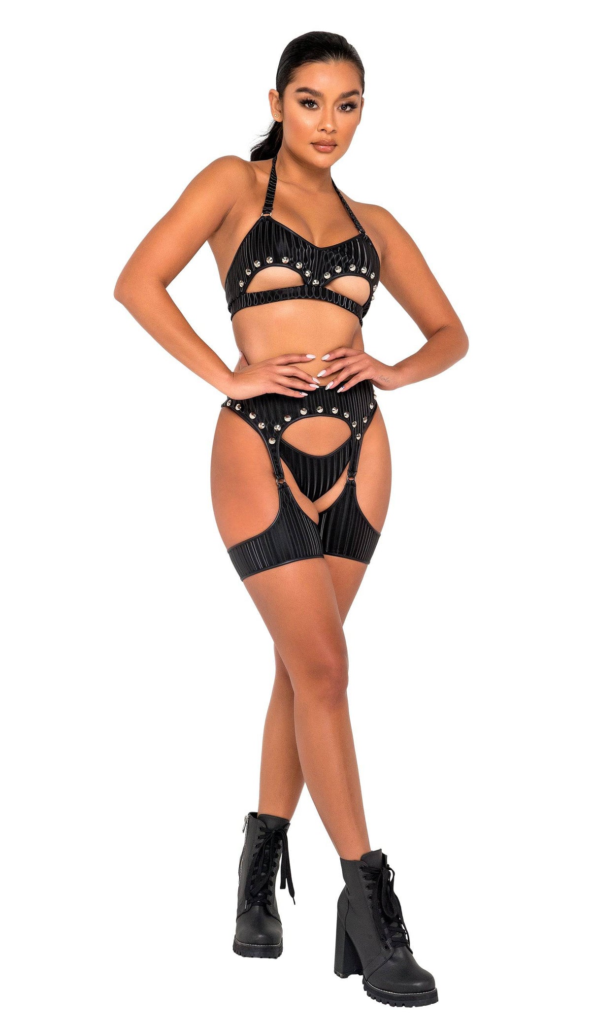 6121 - Studded Garter Belt Harness Roma