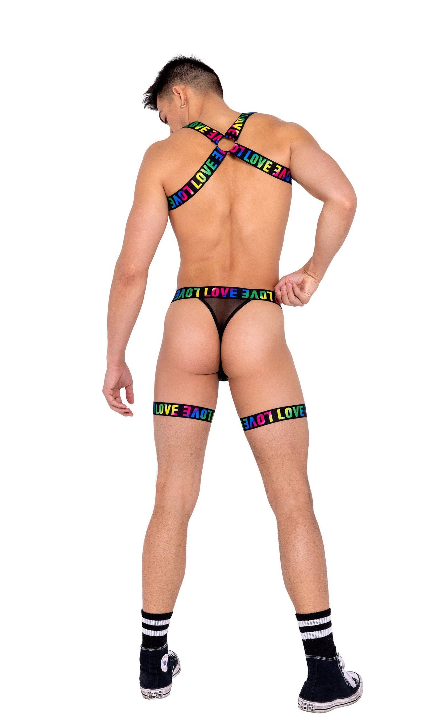 6158 - Men’s Pride Thong with Attached Garters Roma
