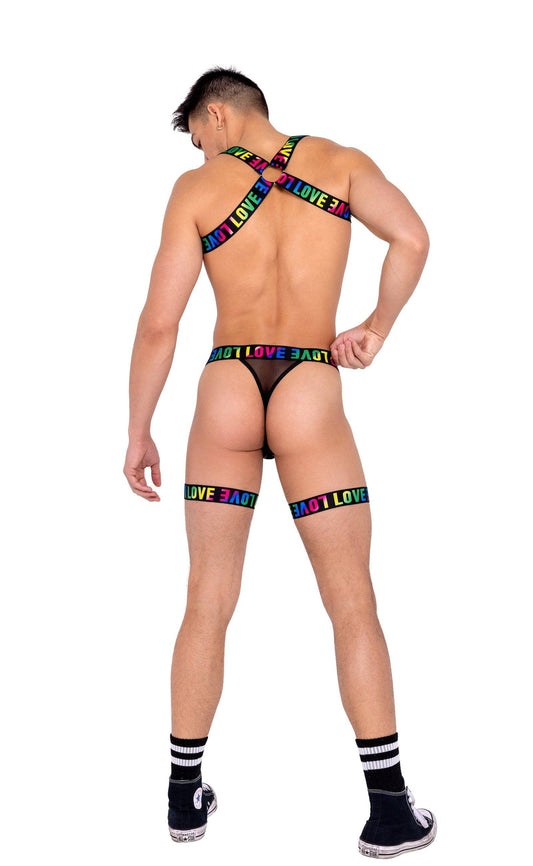 6158 - Men’s Pride Thong with Attached Garters Roma