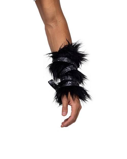 6171 - Pair of Black Faux Fur Cuffs - Eye Candy Sensation