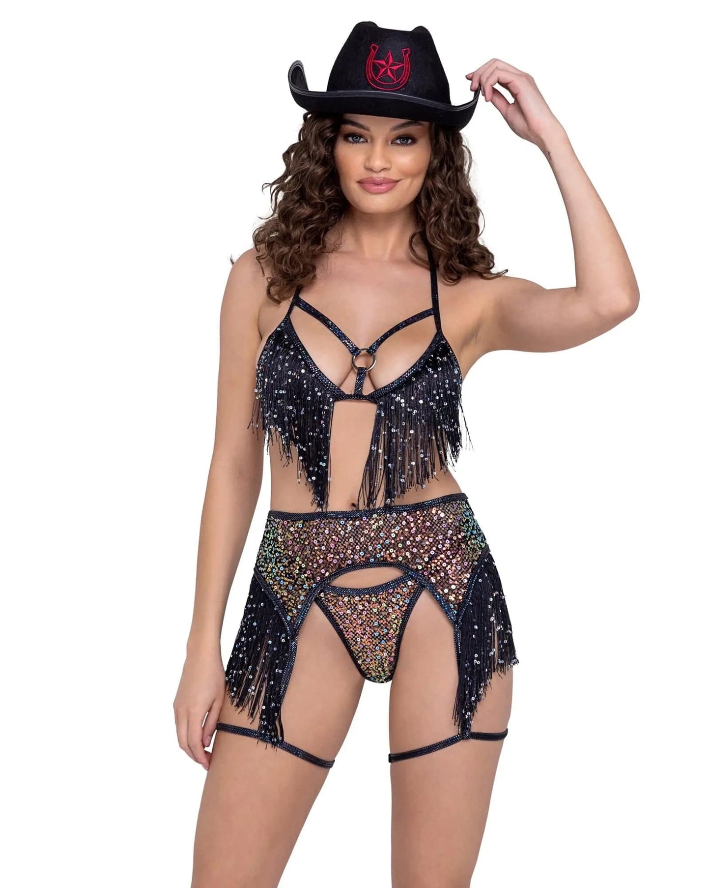 6223 - Sequin Fishnet Garter Belt Eye Candy Sensation