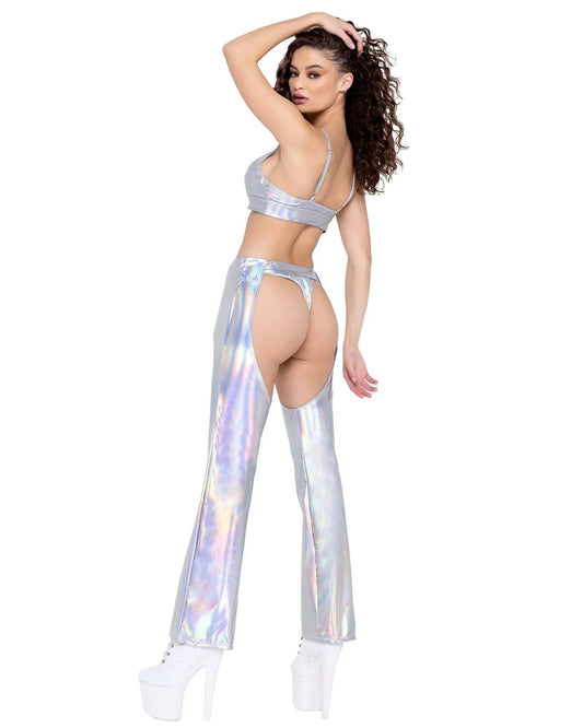 6255 - Hologram Chaps with Belt Eye Candy Sensation