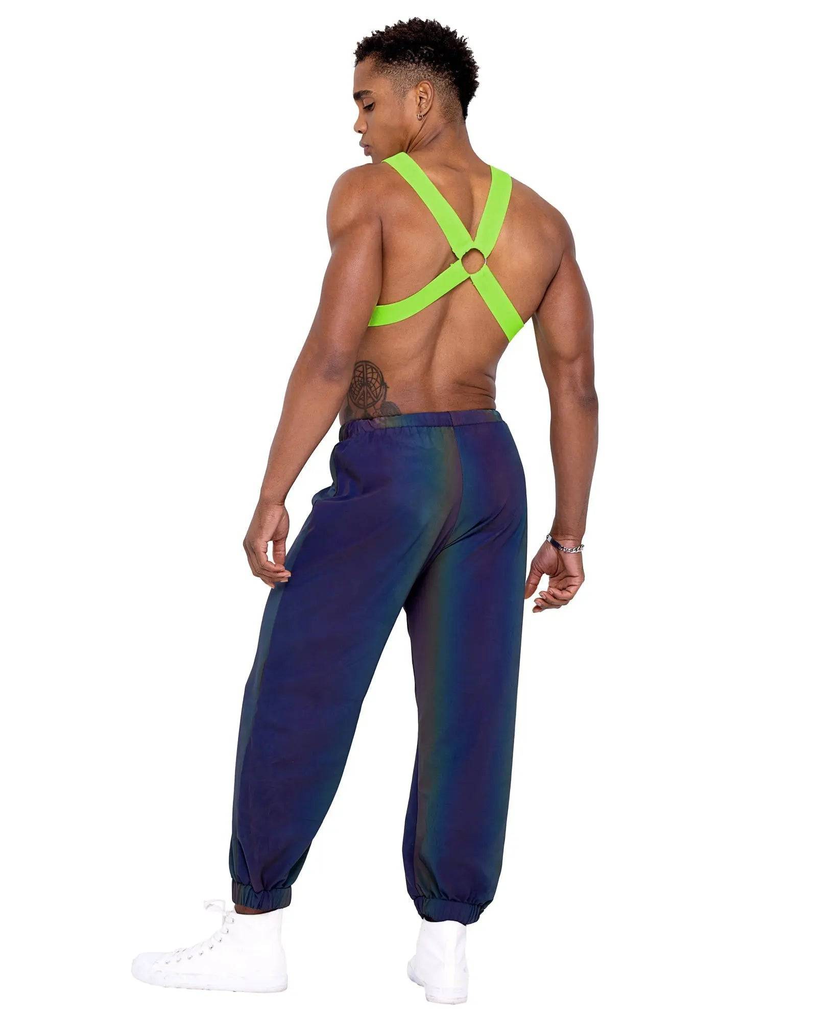 6326 - Mens Neon Green Glow In the Dark Harness Eye Candy Sensation