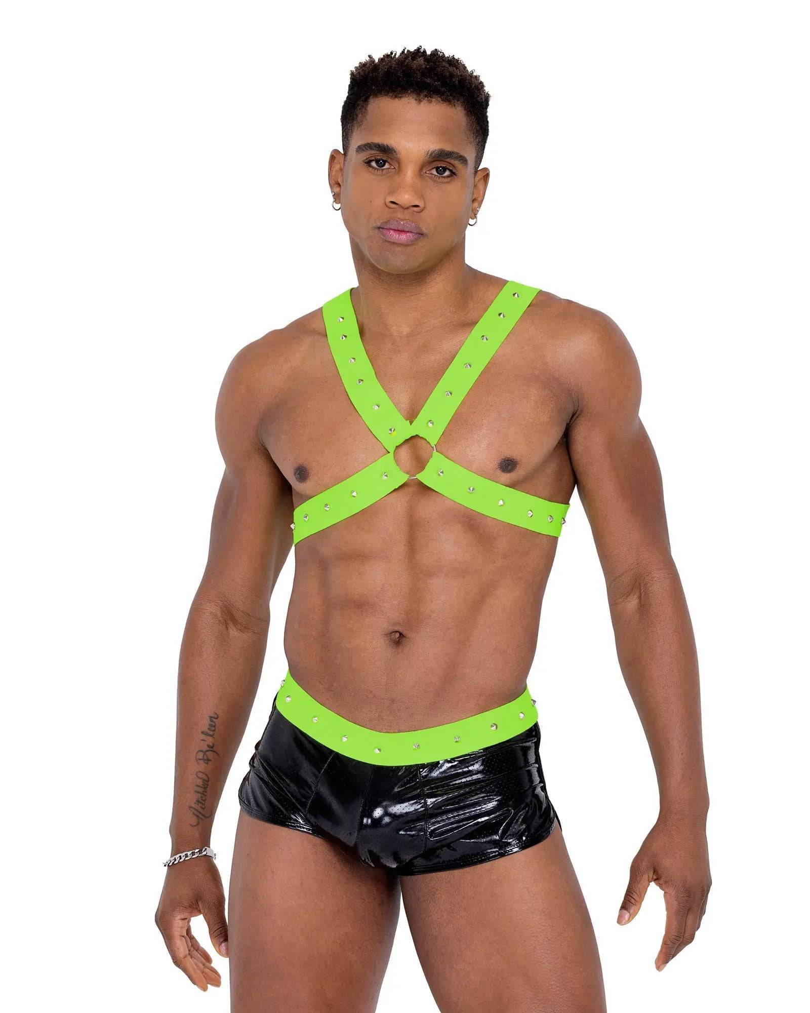 6333 - Mens Vinyl Mesh Runner Shorts Eye Candy Sensation