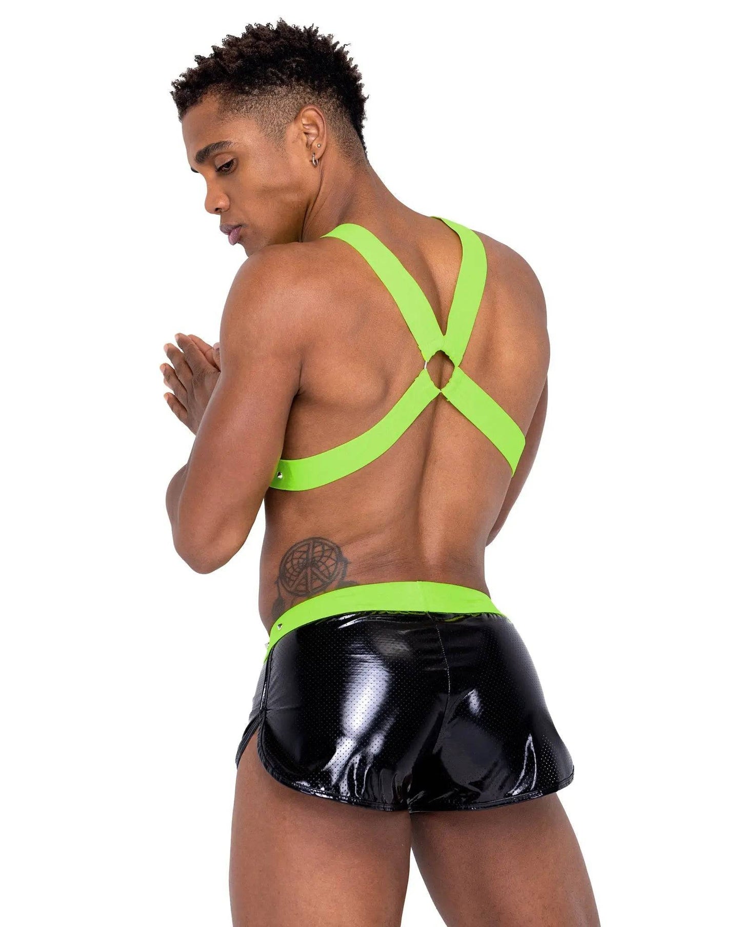 6333 - Mens Vinyl Mesh Runner Shorts Eye Candy Sensation
