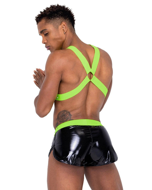 6333 - Mens Vinyl Mesh Runner Shorts Eye Candy Sensation