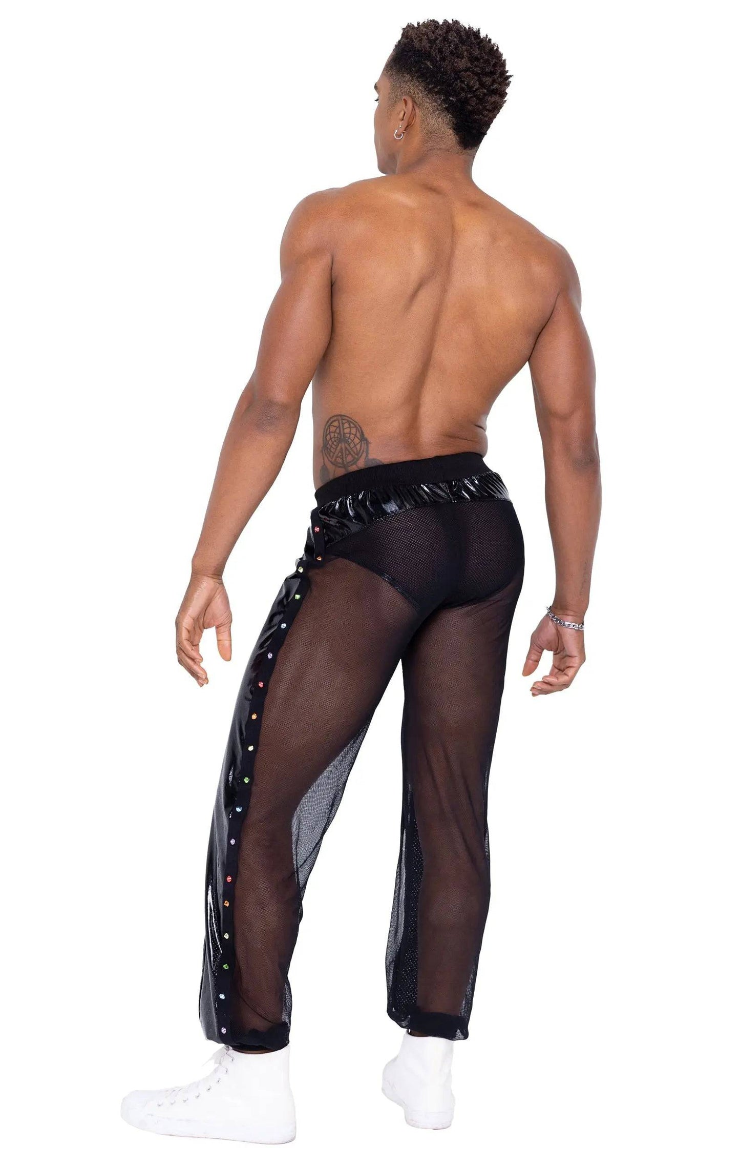 6335 - Mens Pride Vinyl Mesh & Mesh Joggers Eye Candy Sensation
