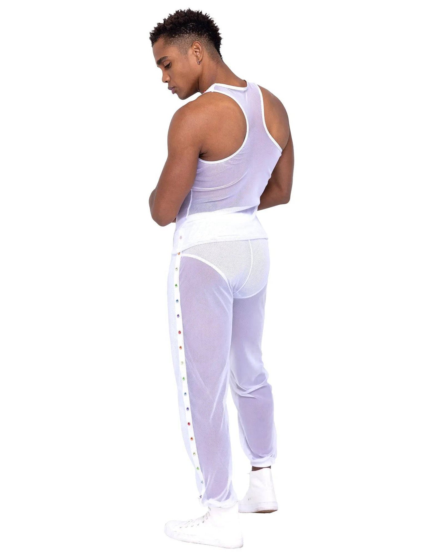 6335 - Mens Pride Vinyl Mesh & Mesh Joggers Eye Candy Sensation