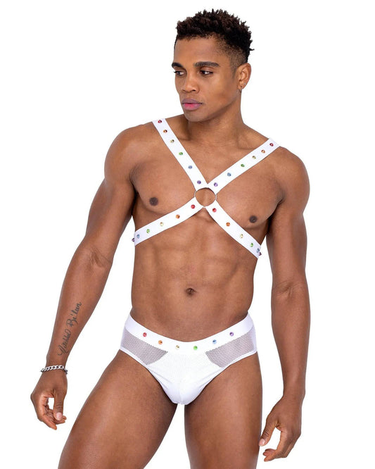 6336 - Mens Pride Fishnet & Vinyl Briefs Eye Candy Sensation