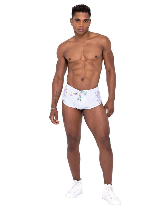 6338 - Mens Pride Mesh Vinyl Runner Shorts Eye Candy Sensation