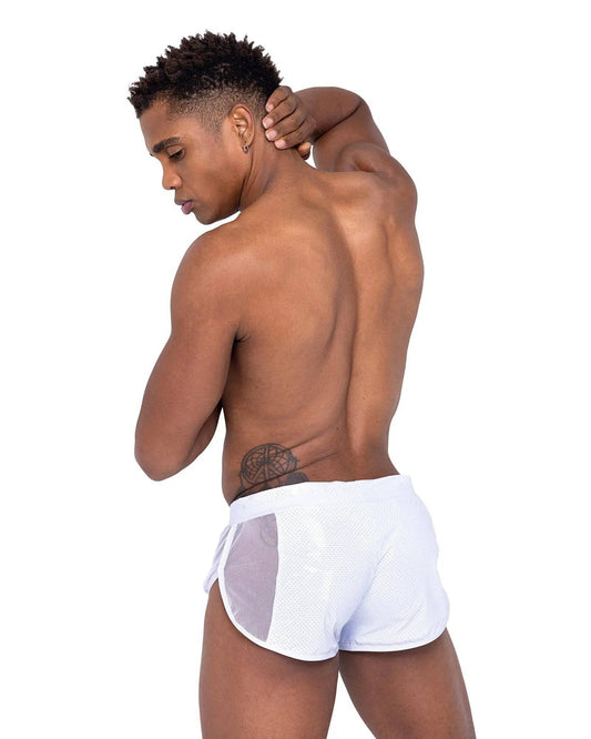 6338 - Mens Pride Mesh Vinyl Runner Shorts Eye Candy Sensation