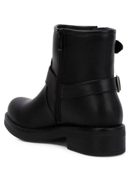 Allux Faux Leather Pin Buckle Boots Rag Company