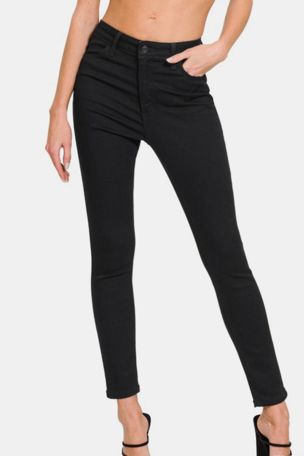 Zenana High Rise Skinny Jeans with Pockets - Eye Candy Sensation Apparel & Accessories