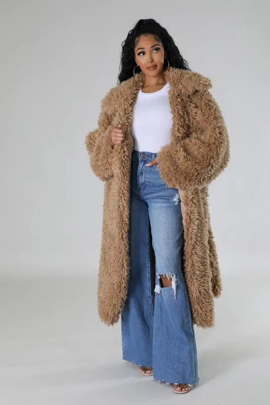 ATHINA Fuzzy Fur Winter Heavy Jacket Athina