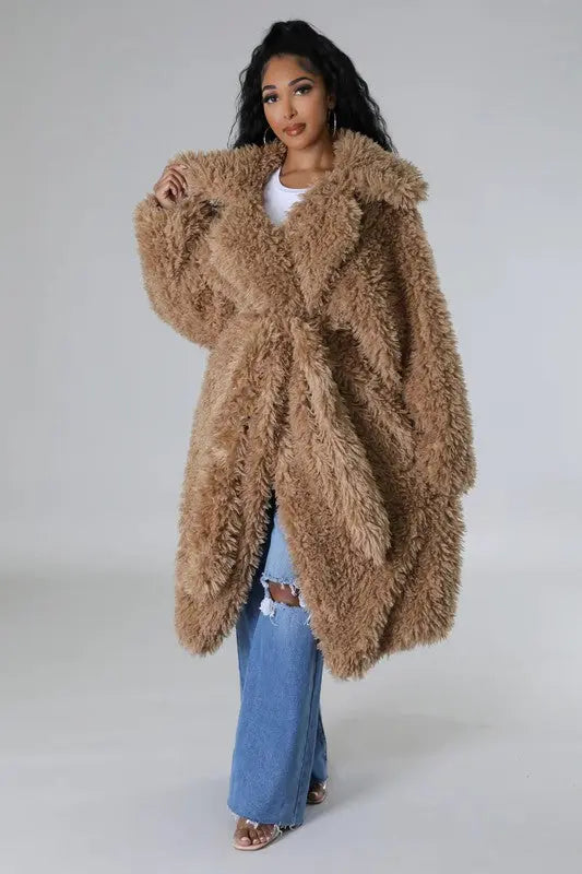 ATHINA Fuzzy Fur Winter Heavy Jacket Athina