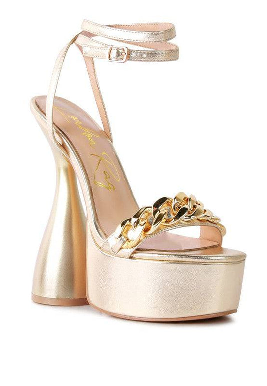 BIG BASH METALLIC HIGH PLATFORM CHUNKY SANDALS Eye Candy Sensation