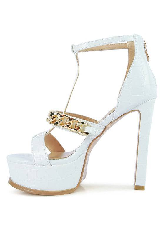 BONITA METAL CHAIN ZIP UP SANDAL Eye Candy Sensation