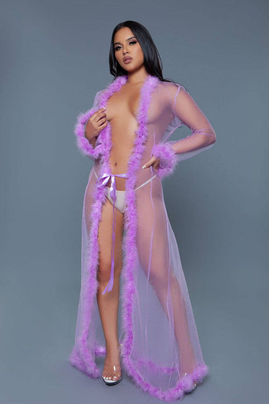 BW1650LAV Marabou Robe Eye Candy Sensation