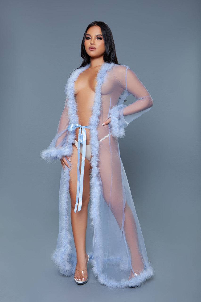 BW1650PW Marabou Robe Eye Candy Sensation