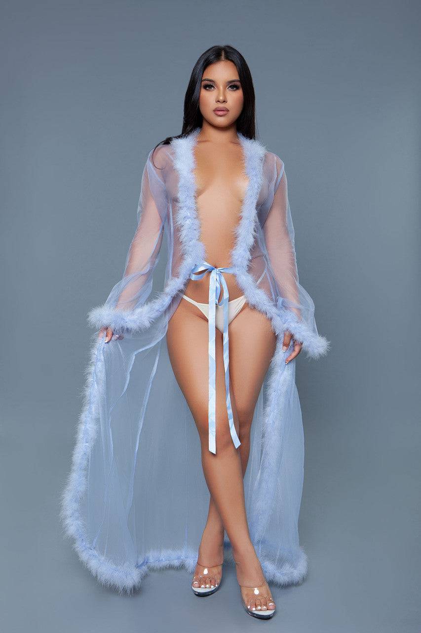 BW1650PW Marabou Robe Eye Candy Sensation
