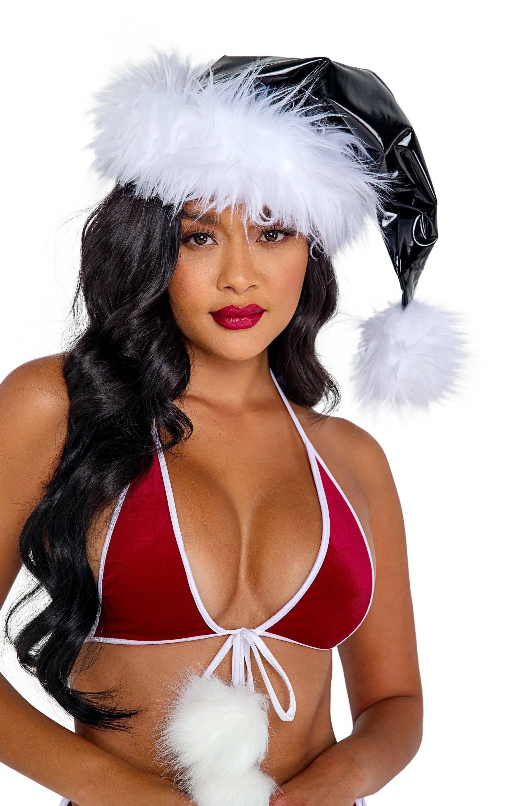 C201 - Vinyl & Faux Fur Santa Hat Eye Candy Sensation