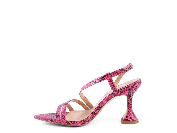 CHERRY TART Snake Print Spool Heel Sandals Eye Candy Sensation