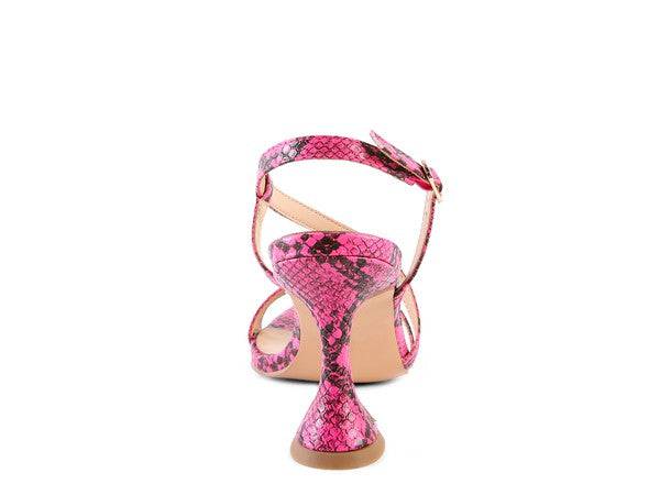 CHERRY TART Snake Print Spool Heel Sandals Eye Candy Sensation