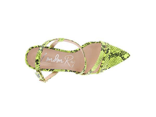 CHERRY TART Snake Print Spool Heel Sandals Eye Candy Sensation
