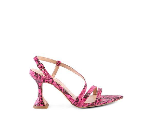 CHERRY TART Snake Print Spool Heel Sandals Eye Candy Sensation