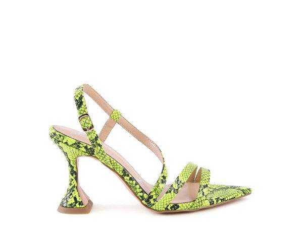CHERRY TART Snake Print Spool Heel Sandals Eye Candy Sensation