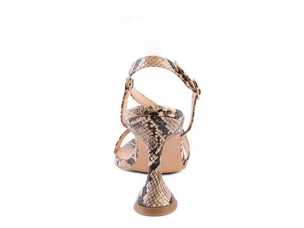 CHERRY TART Snake Print Spool Heel Sandals Eye Candy Sensation