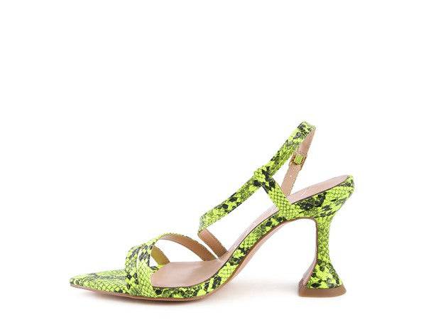 CHERRY TART Snake Print Spool Heel Sandals Eye Candy Sensation