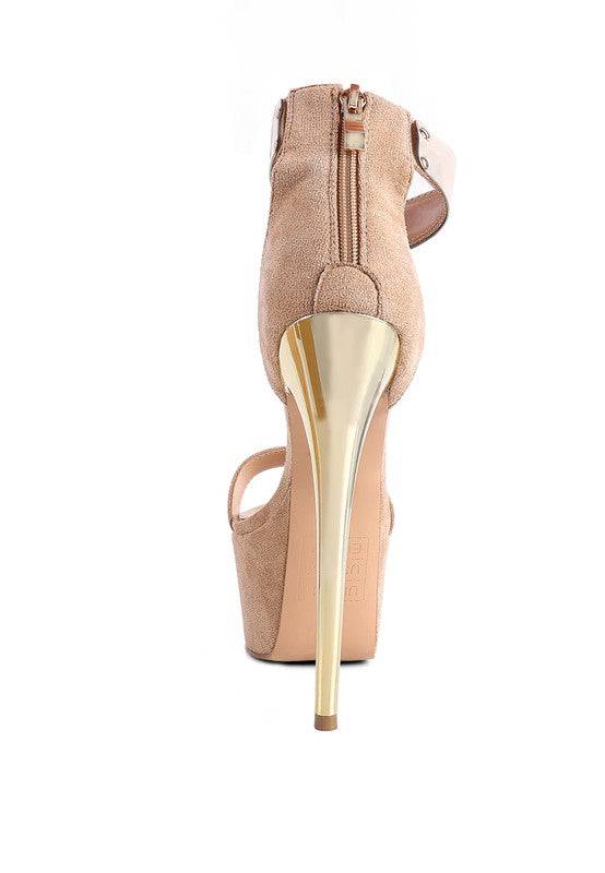 COSMO GIRL METAL BAND HIGH HEELED SANDALS Eye Candy Sensation