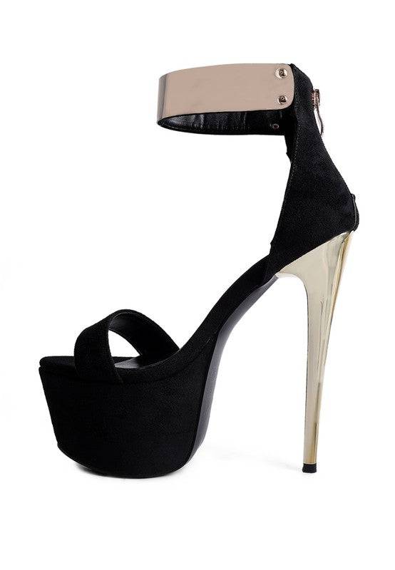 COSMO GIRL METAL BAND HIGH HEELED SANDALS Eye Candy Sensation