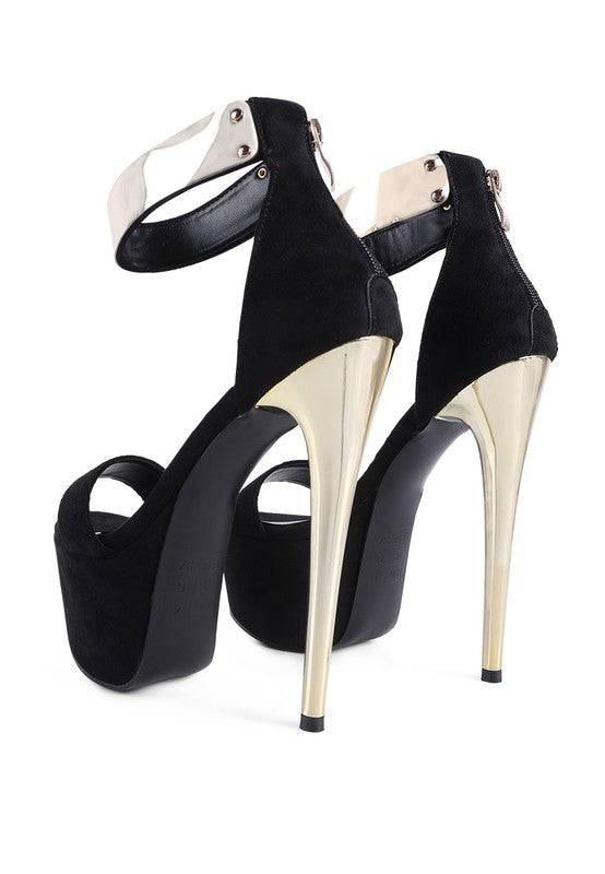 COSMO GIRL METAL BAND HIGH HEELED SANDALS Eye Candy Sensation