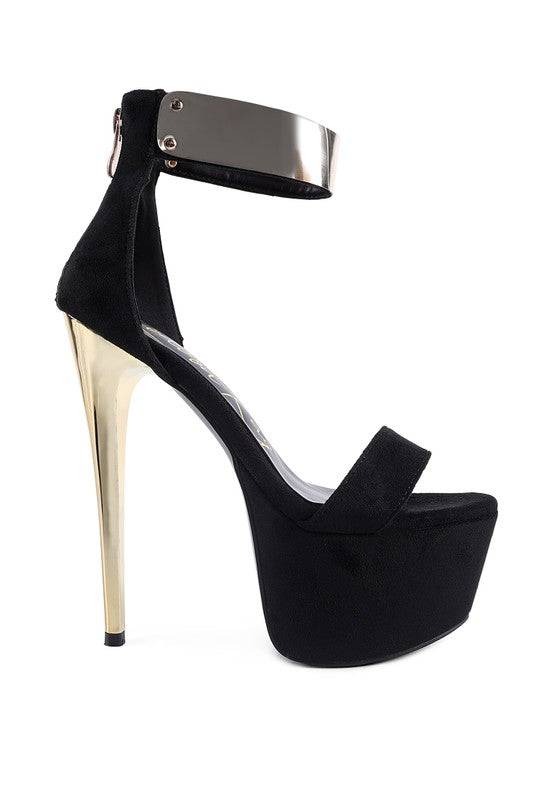 COSMO GIRL METAL BAND HIGH HEELED SANDALS Eye Candy Sensation