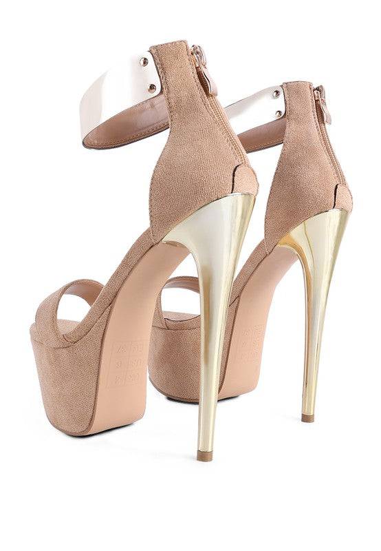 COSMO GIRL METAL BAND HIGH HEELED SANDALS Eye Candy Sensation
