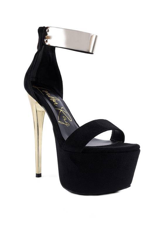 COSMO GIRL METAL BAND HIGH HEELED SANDALS Eye Candy Sensation
