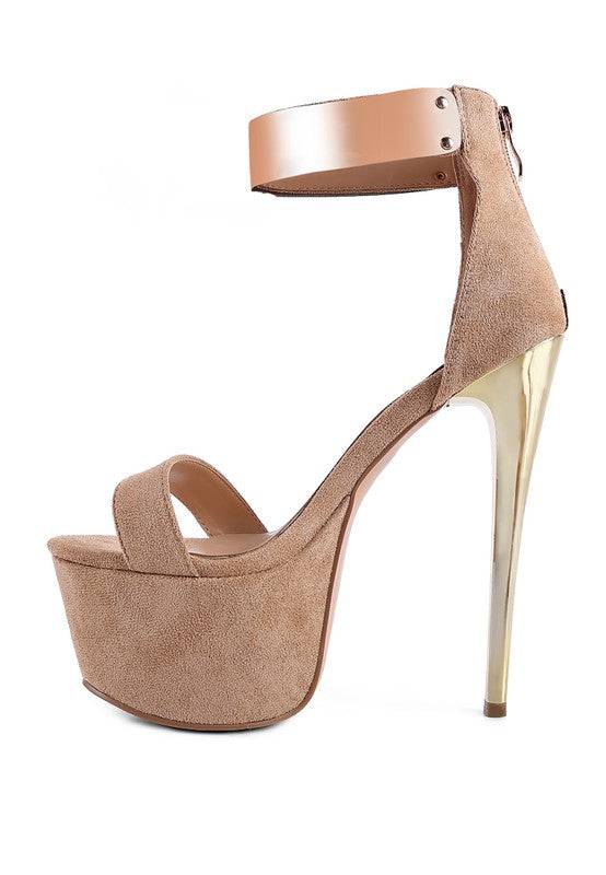 COSMO GIRL METAL BAND HIGH HEELED SANDALS Eye Candy Sensation