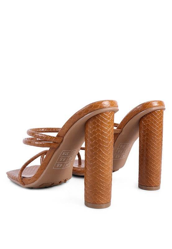 DANDELION HIGH BLOCK HEELED CROC SANDALS Eye Candy Sensation