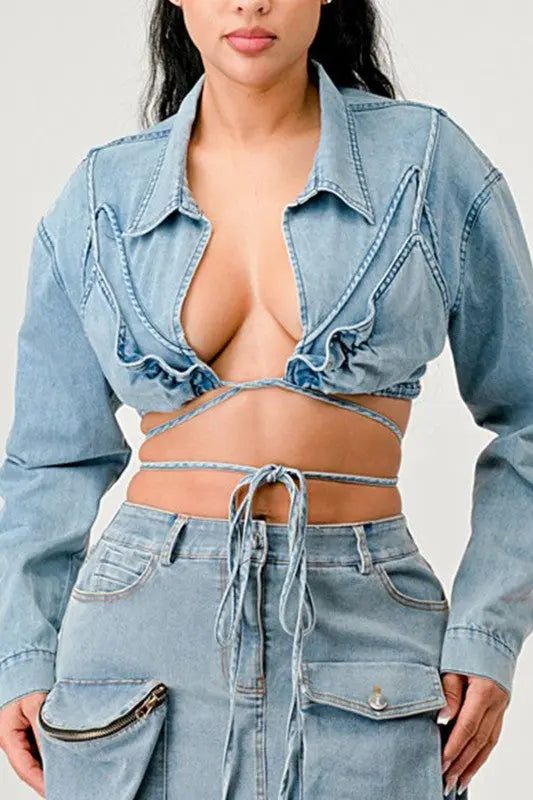 Denim Desire Crop Jacket Athina