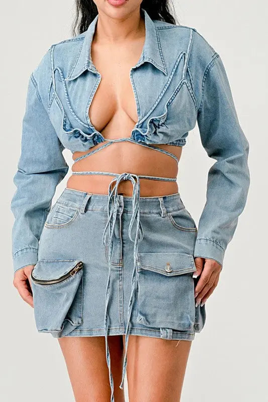 Denim Desire Crop Jacket Athina